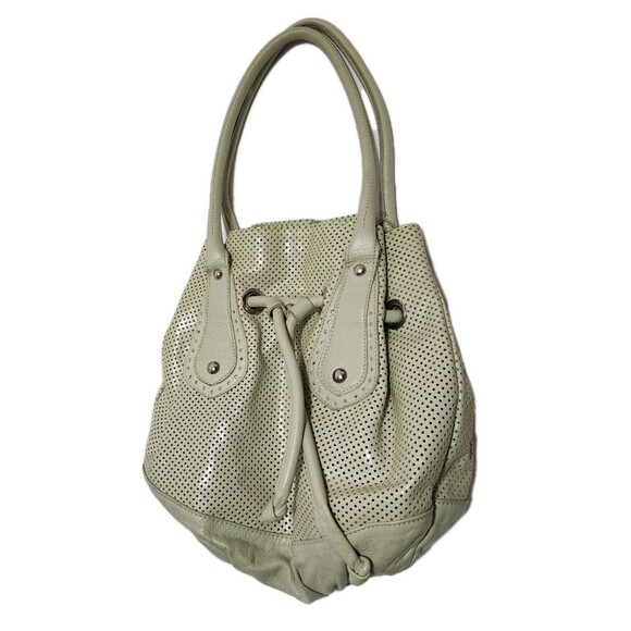 Innue Leather Hobo Shoulder Handbag Light Green In Excellent Condition - Picture 8 of 10